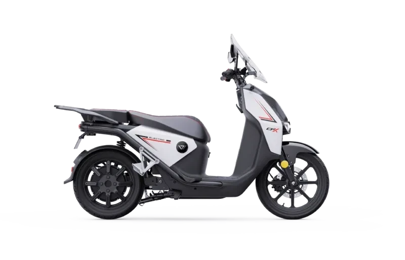 Moto electrica Vmoto CPX blanca